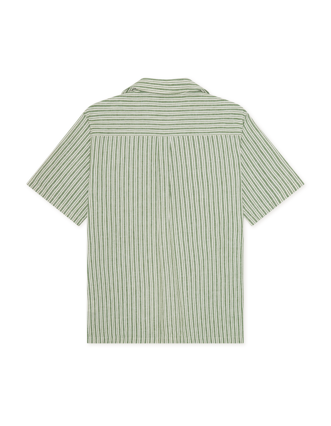 Les Deux Stripe Cotton-Linen SS Shirt Artichoke Green | Buster McGee