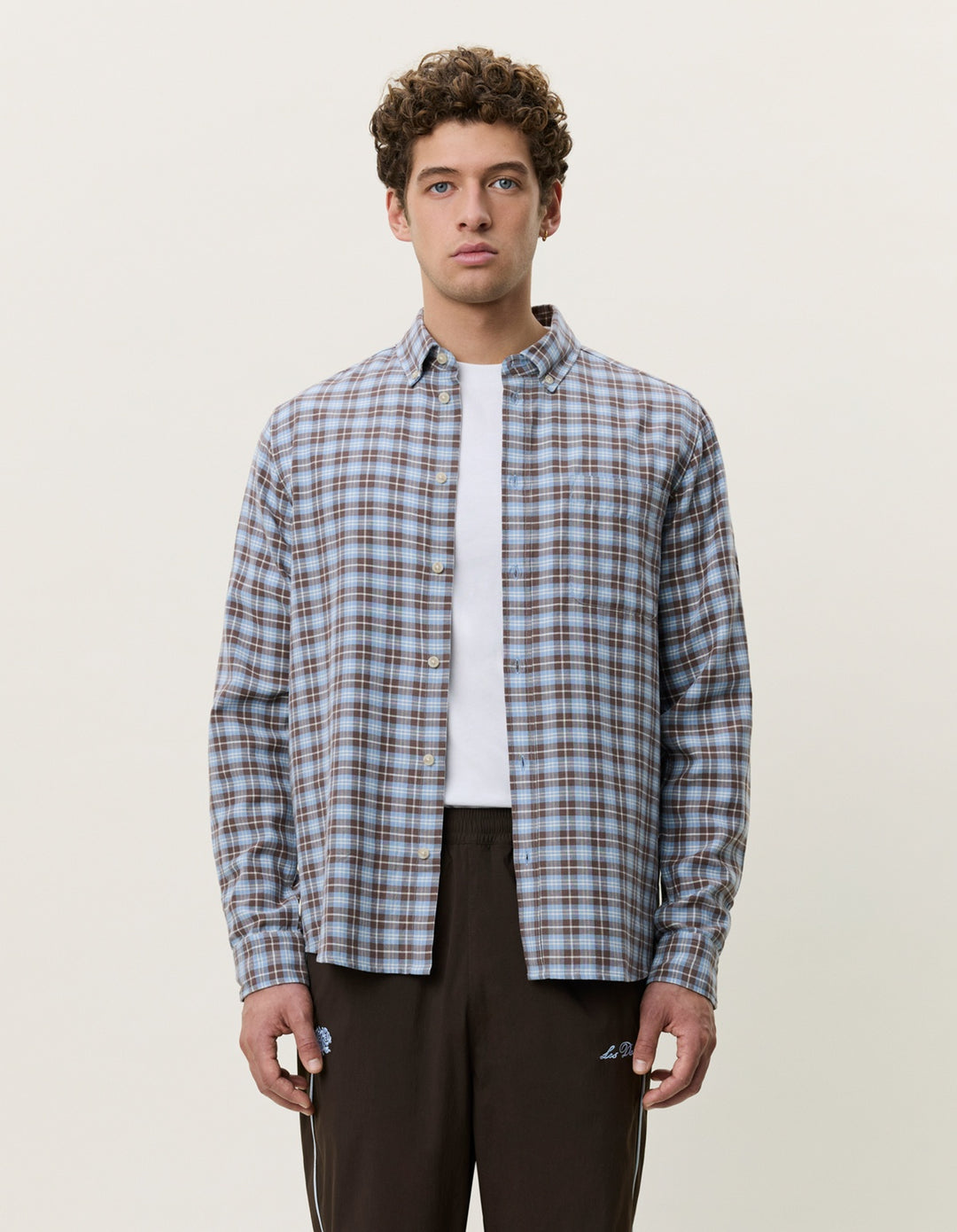Les Deux Check Shirt in Faded Denim Blue | Buster McGee Daylesford