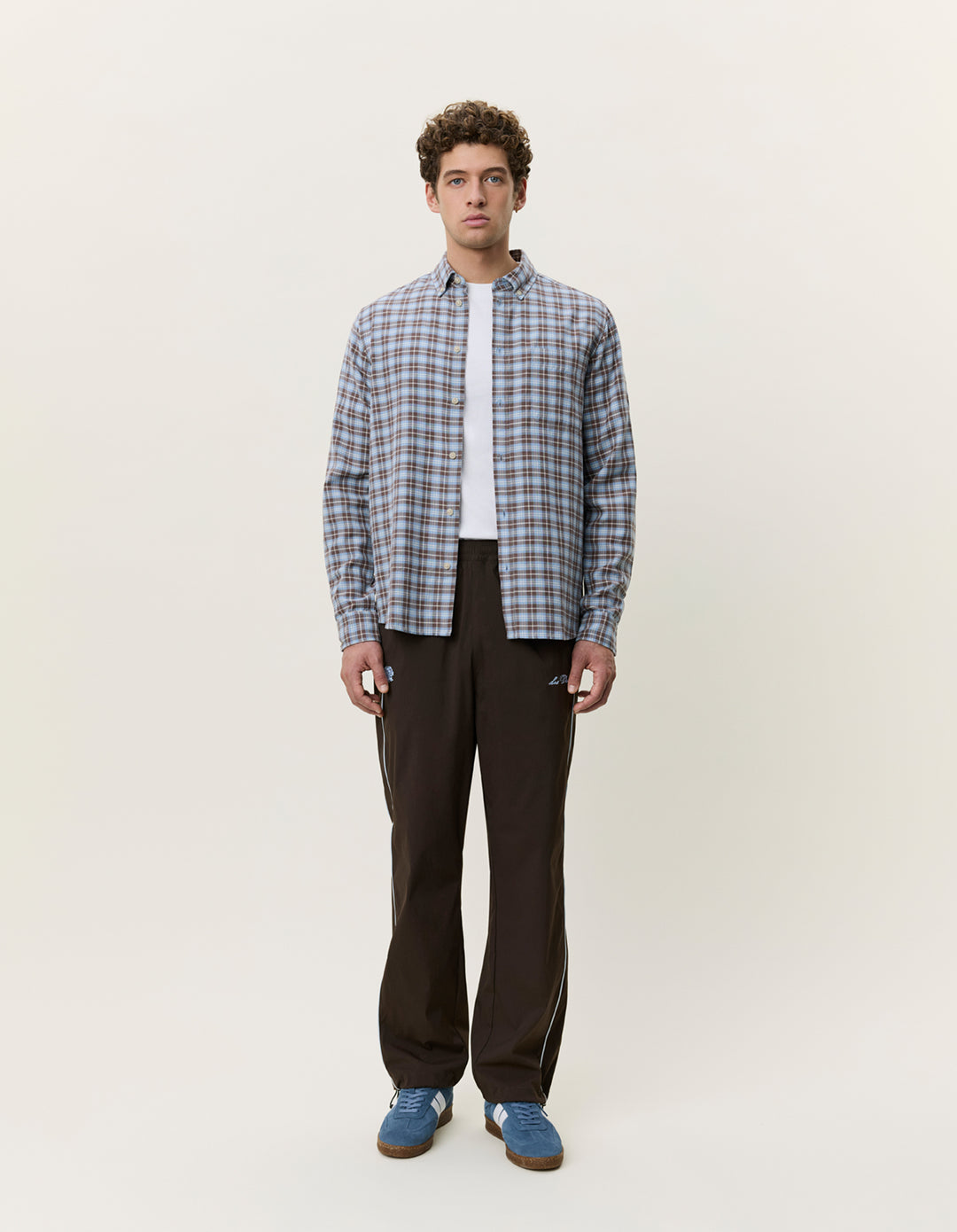 Les Deux Check Shirt in Faded Denim Blue | Buster McGee Daylesford