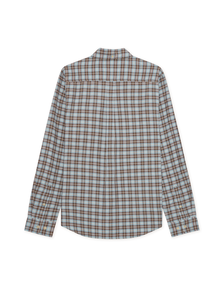 Les Deux Check Shirt in Faded Denim Blue