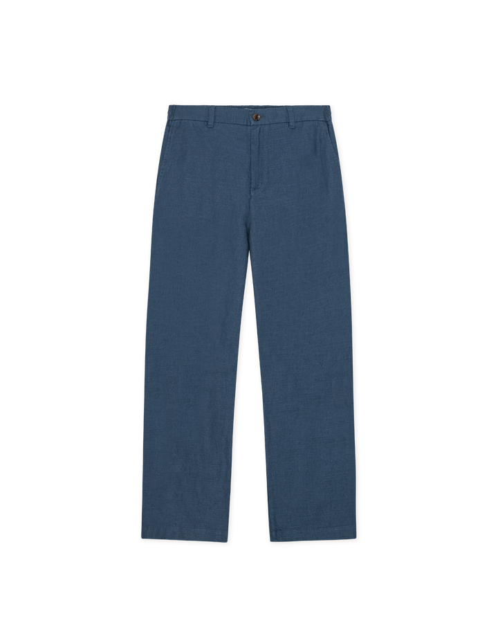Les Deux Linen Comfort Suit Pants in Dark Denim Blue | Buster McGee