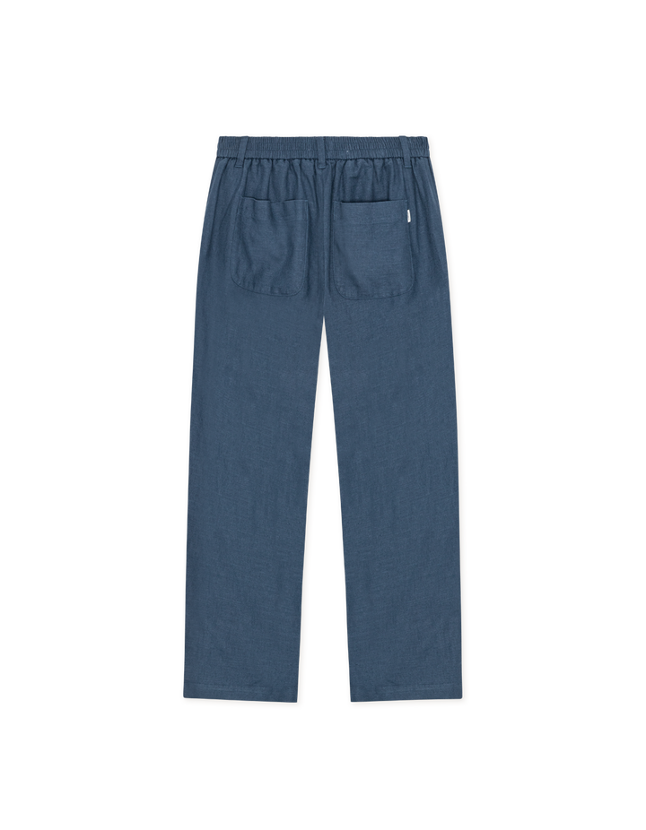 Les Deux Linen Comfort Suit Pants in Dark Denim Blue | Buster McGee