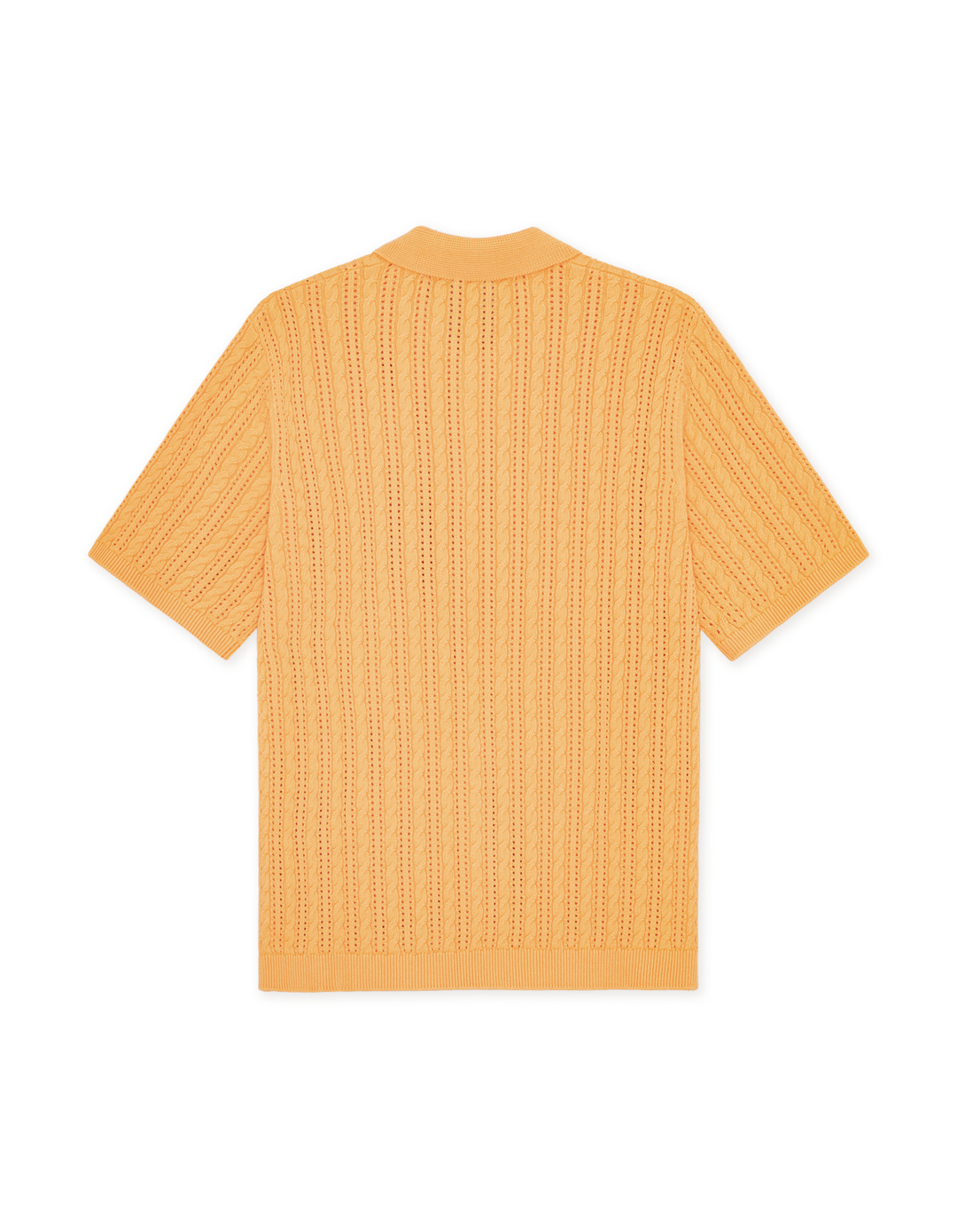 Les Deux Cable Knitted SS Shirt in Apricot Cream Orange