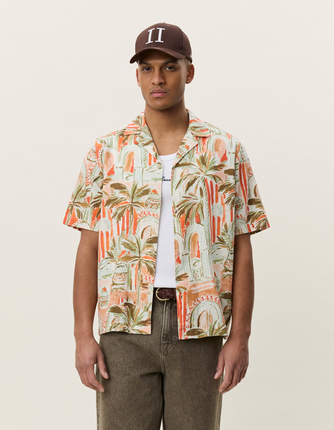 Les Deux Palm AOP SS Shirt in Raw Sienna Orange | Buster McGee
