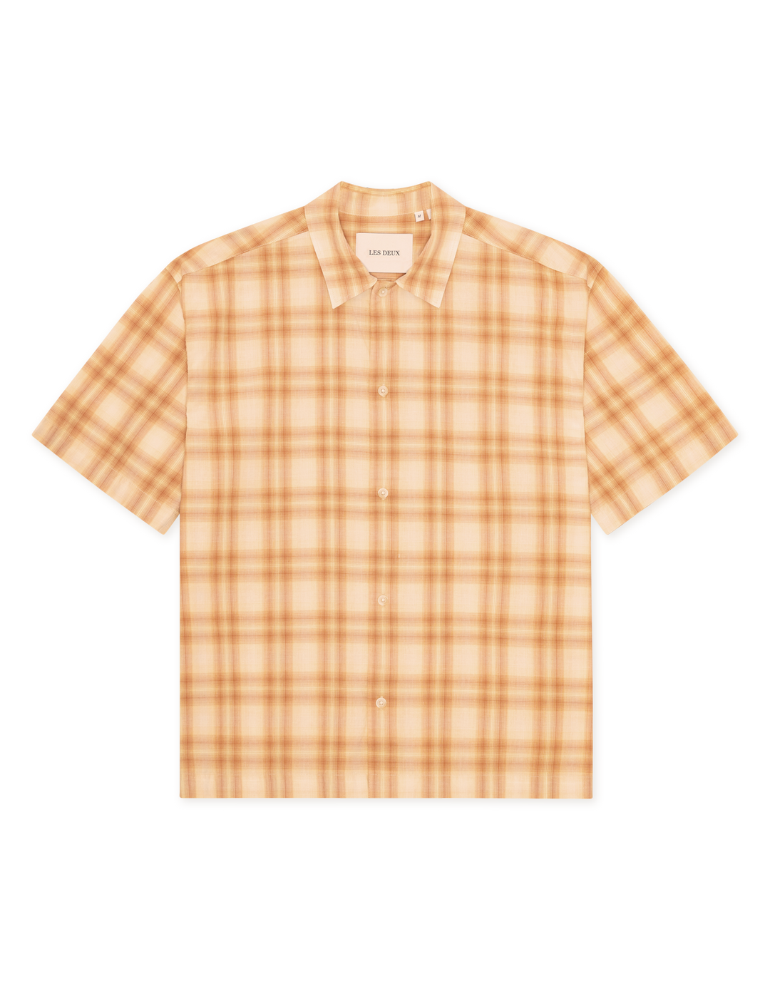 Les Deux Shadowcheck SS Shirt in Apricot Cream Orange | Buster McGee