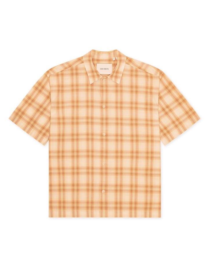 Les Deux Shadowcheck SS Shirt in Apricot Cream Orange | Buster McGee