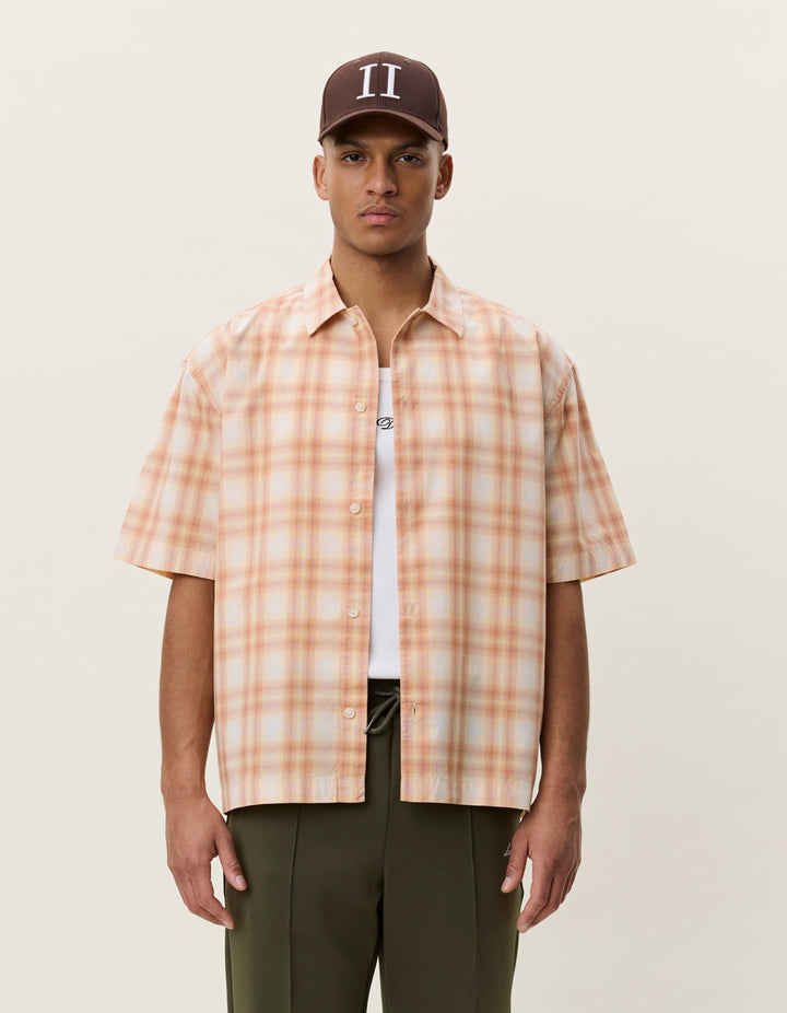 Les Deux Shadowcheck SS Shirt in Apricot Cream Orange | Buster McGee