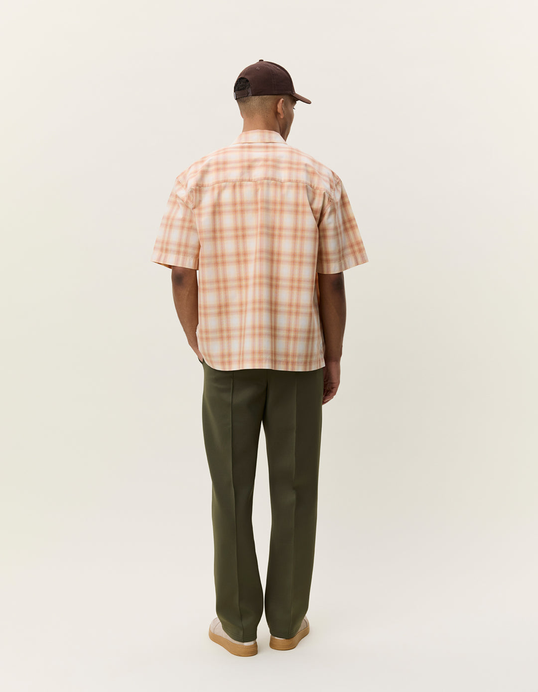 Les Deux Shadowcheck SS Shirt in Apricot Cream Orange | Buster McGee