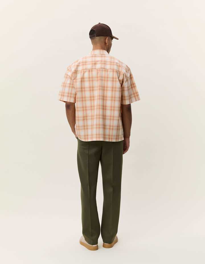 Les Deux Shadowcheck SS Shirt in Apricot Cream Orange | Buster McGee
