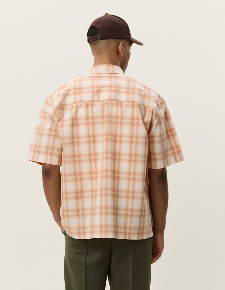 Les Deux Shadowcheck SS Shirt in Apricot Cream Orange | Buster McGee