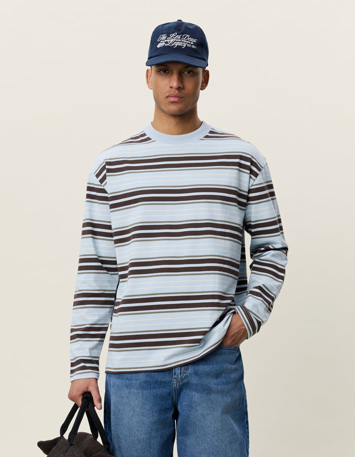 Les Deux Stripe LS T-Shirt in Skyway Blue | Buster McGee