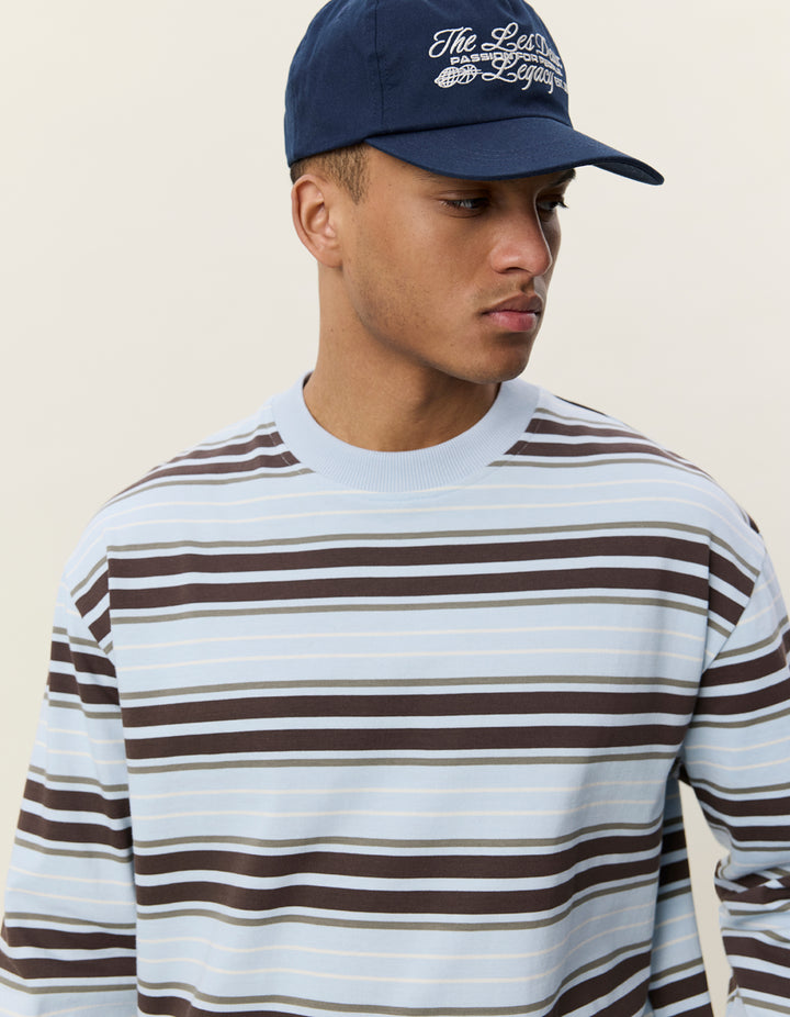 Les Deux Stripe LS T-Shirt in Skyway Blue | Buster McGee