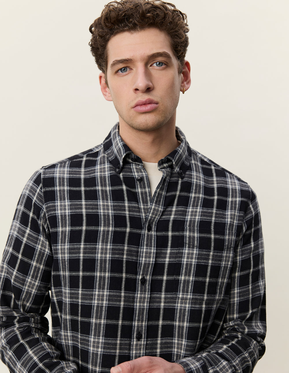 Les Deux Vintage Check Shirt in Black | Buster McGee