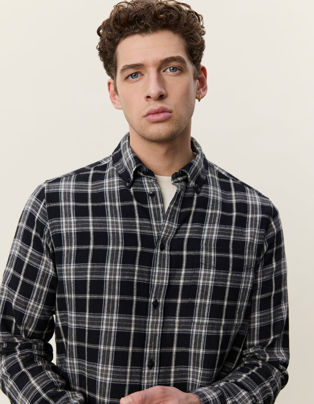Les Deux Vintage Check Shirt in Black | Buster McGee