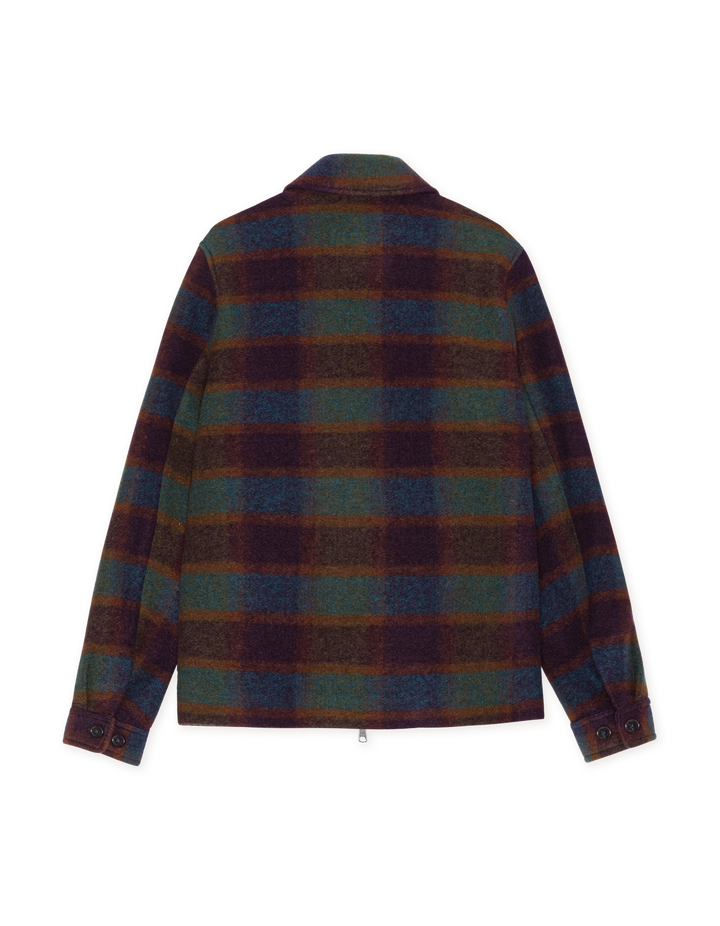 Les Deux Check Wool Zipper Coach Jacket