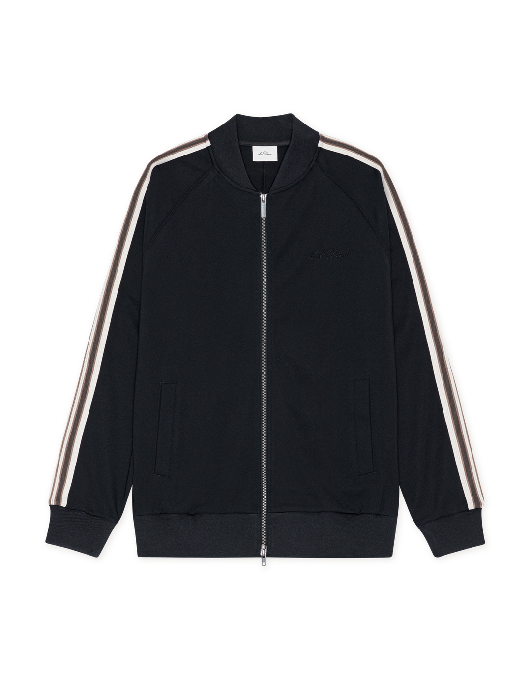 Les Deux Signature Rib Tape Track Jacket in Black | Buster McGee