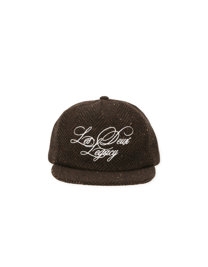 Les Deux Legacy Herringbone Letterman Cap Mole Brown | Buster McGee