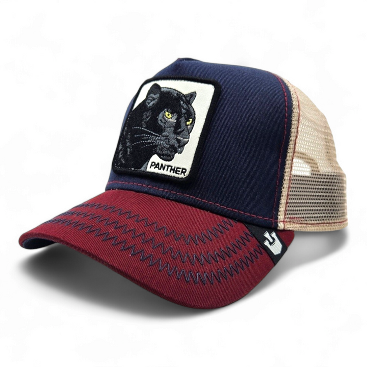 Goorin Bros - The Panther Trucker Cap in Navy/Red | Buster McGee