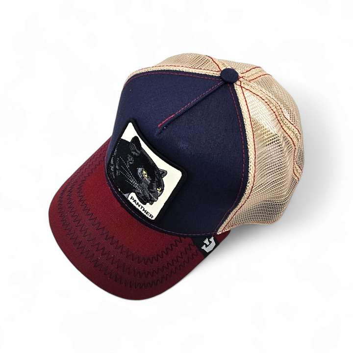 Goorin Bros - The Panther Trucker Cap in Navy/Red | Buster McGee