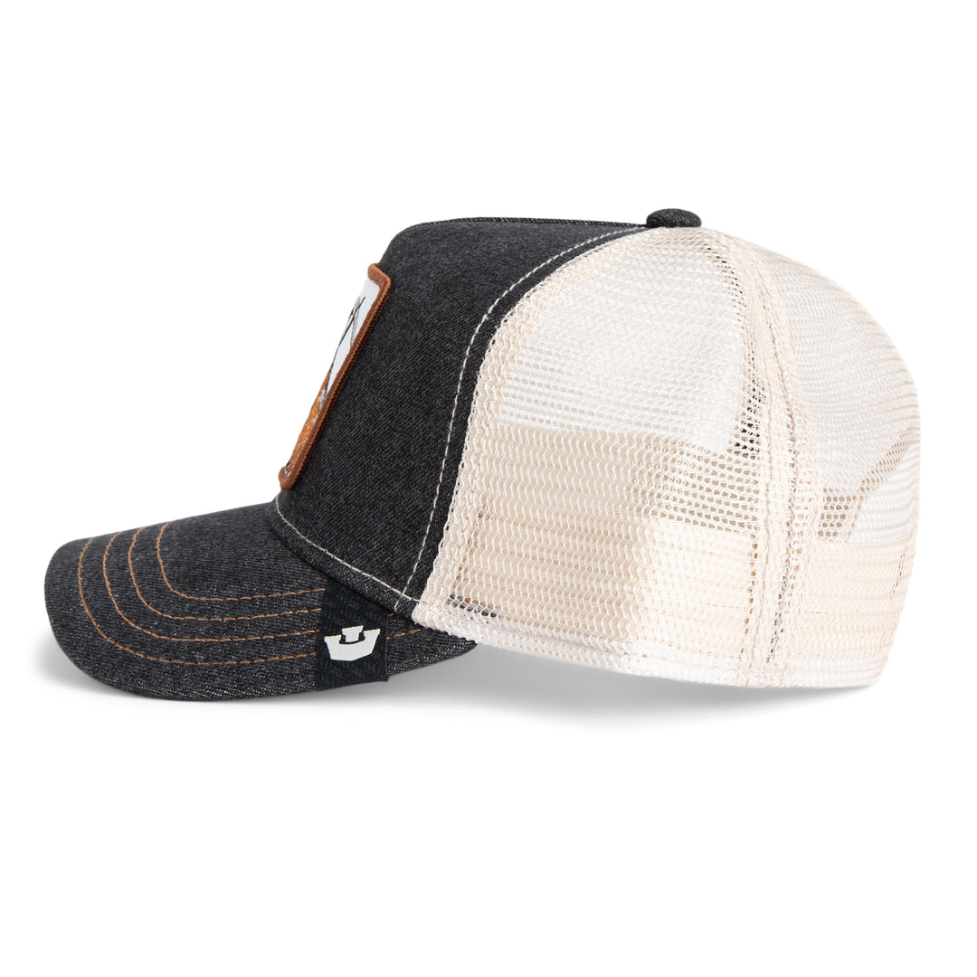Goorin  - The Goat Trucker Cap in Dark Denim | Buster McGee