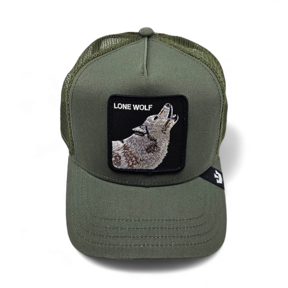 Goorin Bros - The Lone Wolf Trucker Cap in Olive | Buster McGee