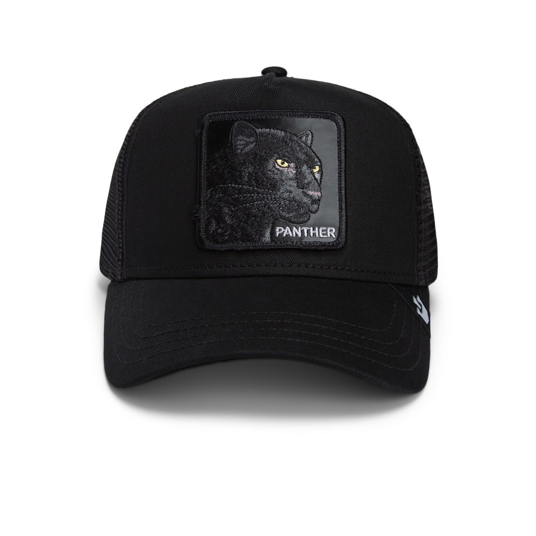 The Black Panther Trucker Cap in Black (Black Badge) | Buster McGee