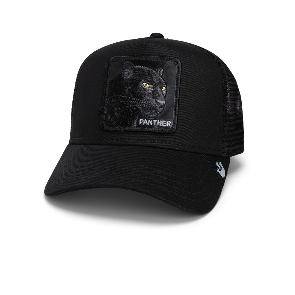 The Black Panther Trucker Cap in Black (Black Badge) | Buster McGee