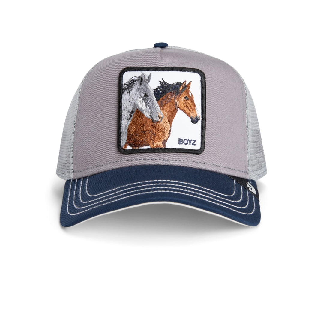 Goorin - The Boyz Trucker Cap in Grey/Navy | Buster McGee