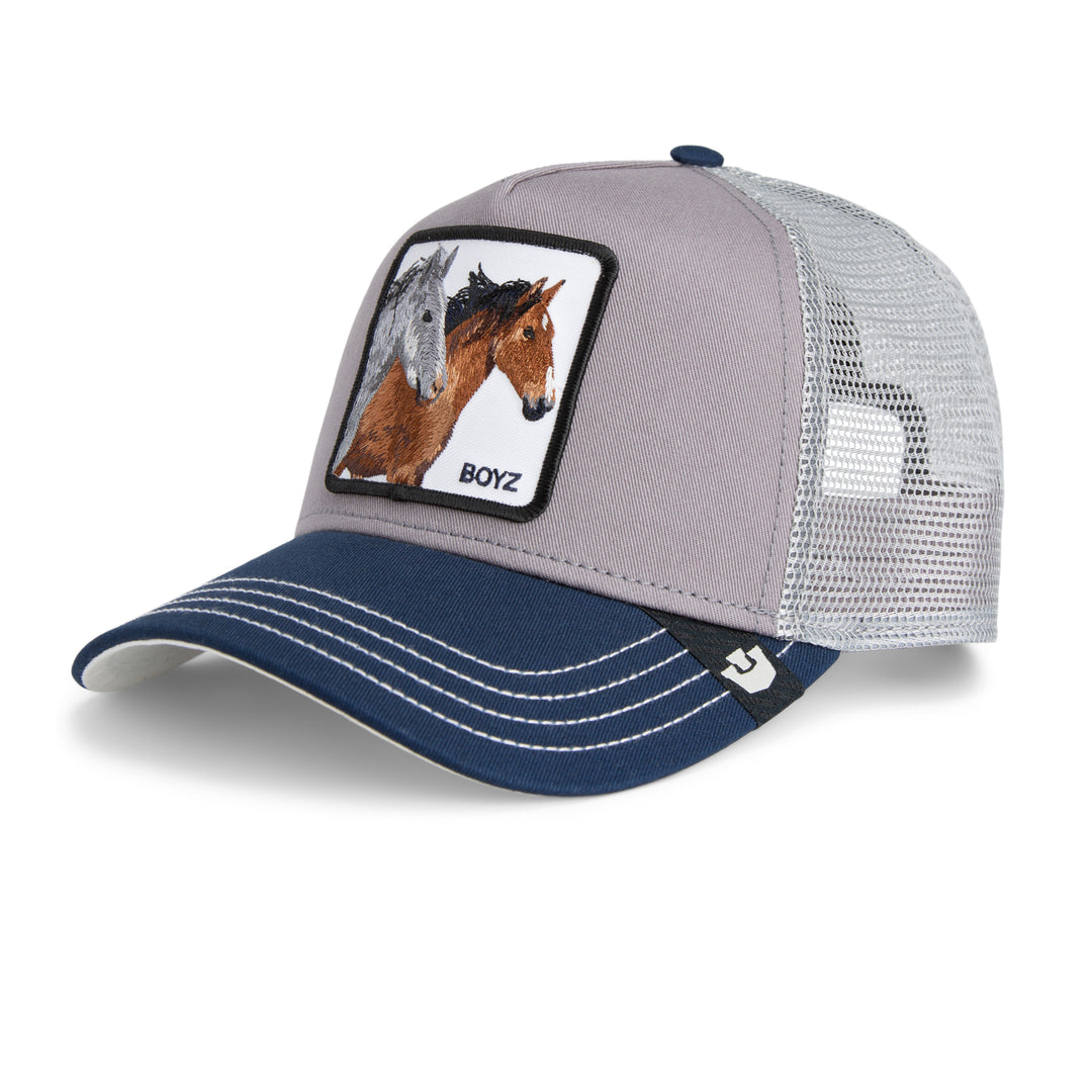 Goorin - The Boyz Trucker Cap in Grey/Navy | Buster McGee