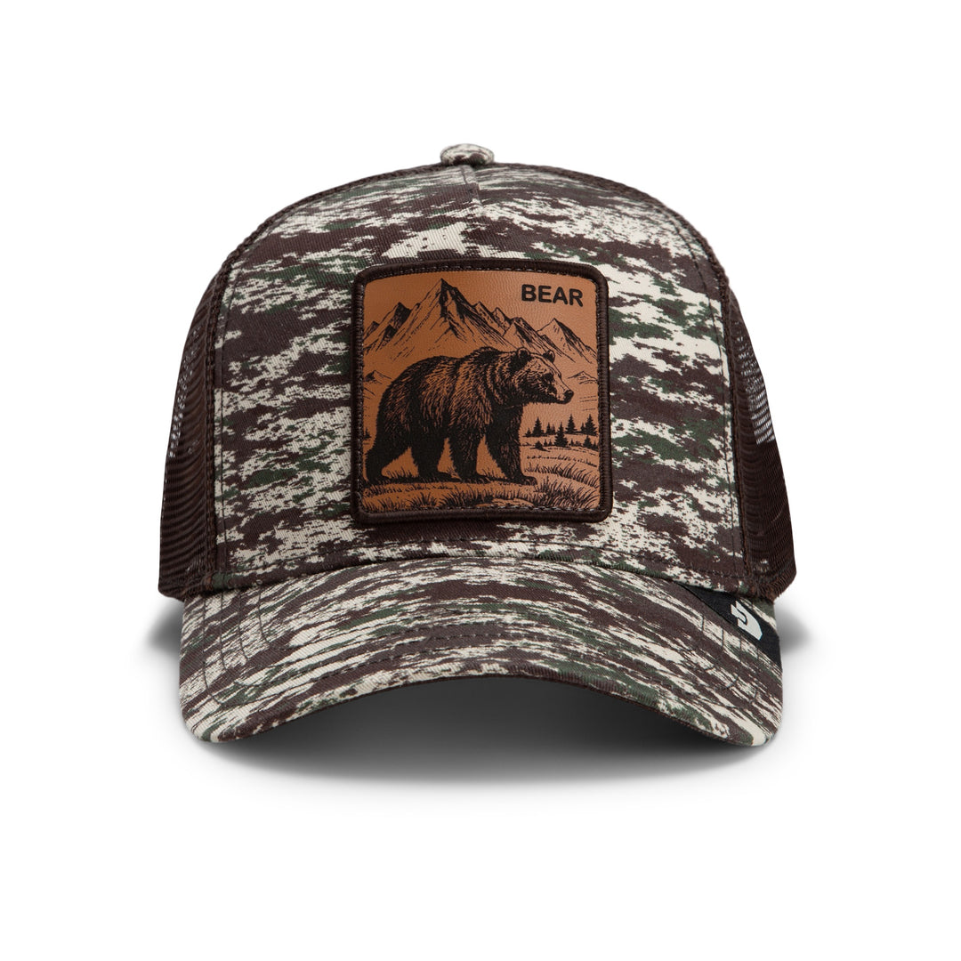 Goorin - Camo Engraved Bear Trucker Cap in Camouflage | Buster McGee