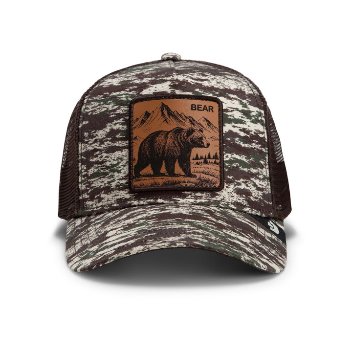 Goorin - Camo Engraved Bear Trucker Cap in Camouflage | Buster McGee