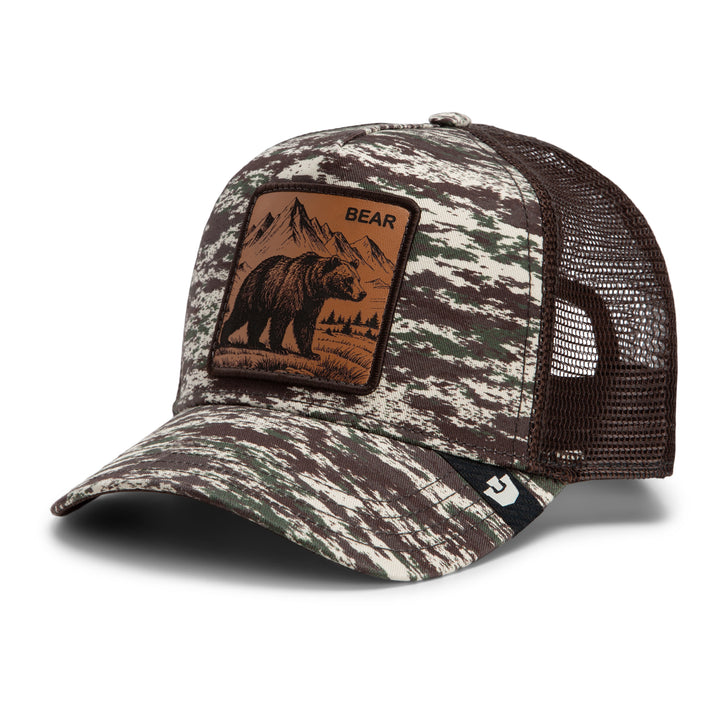 Goorin - Camo Engraved Bear Trucker Cap in Camouflage | Buster McGee