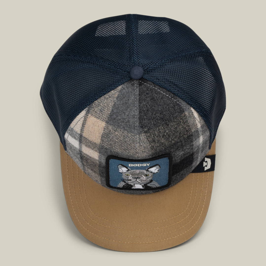 Goorin - Brit Frenchie Plaid Trucker Cap in Wax
