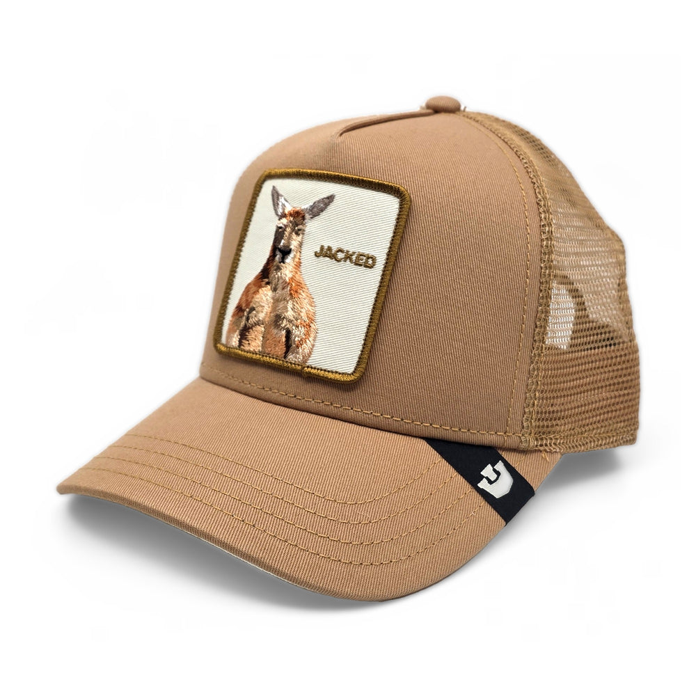 Goorin - Jacked Kangaroo Trucker Cap in Tan | Buster McGee