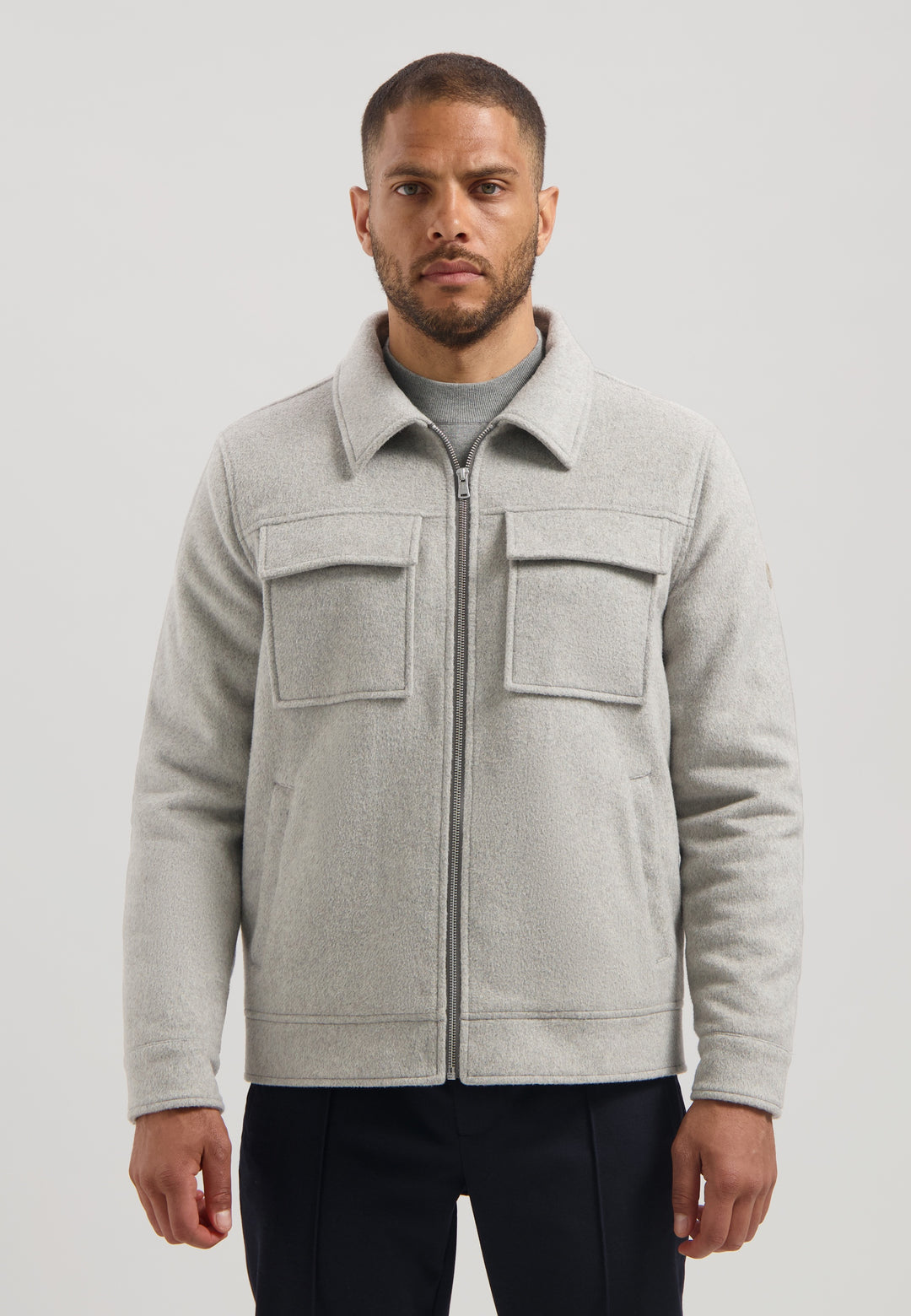 Dstrezzed Colton Wool Jacket in Ghost Grey | Buster McGee Daylesford