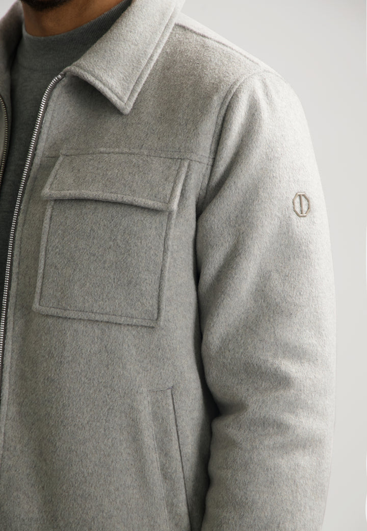 Dstrezzed Colton Wool Jacket in Ghost Grey | Buster McGee Daylesford