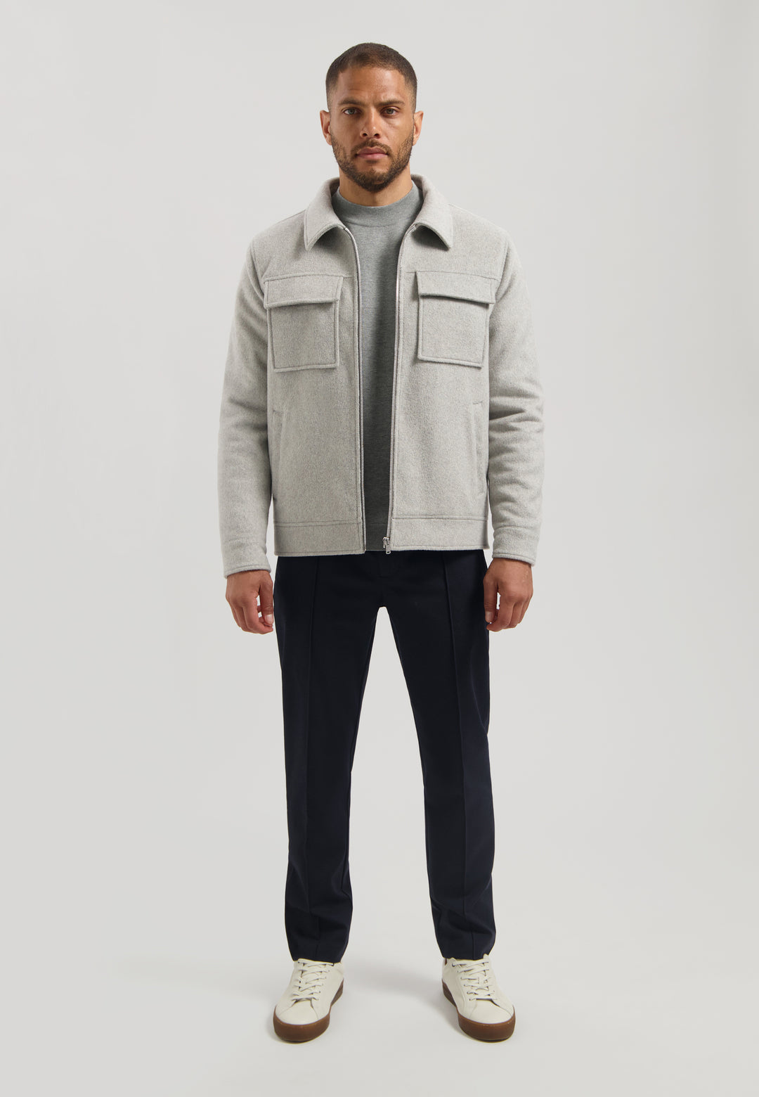 Dstrezzed Colton Wool Jacket in Ghost Grey | Buster McGee Daylesford