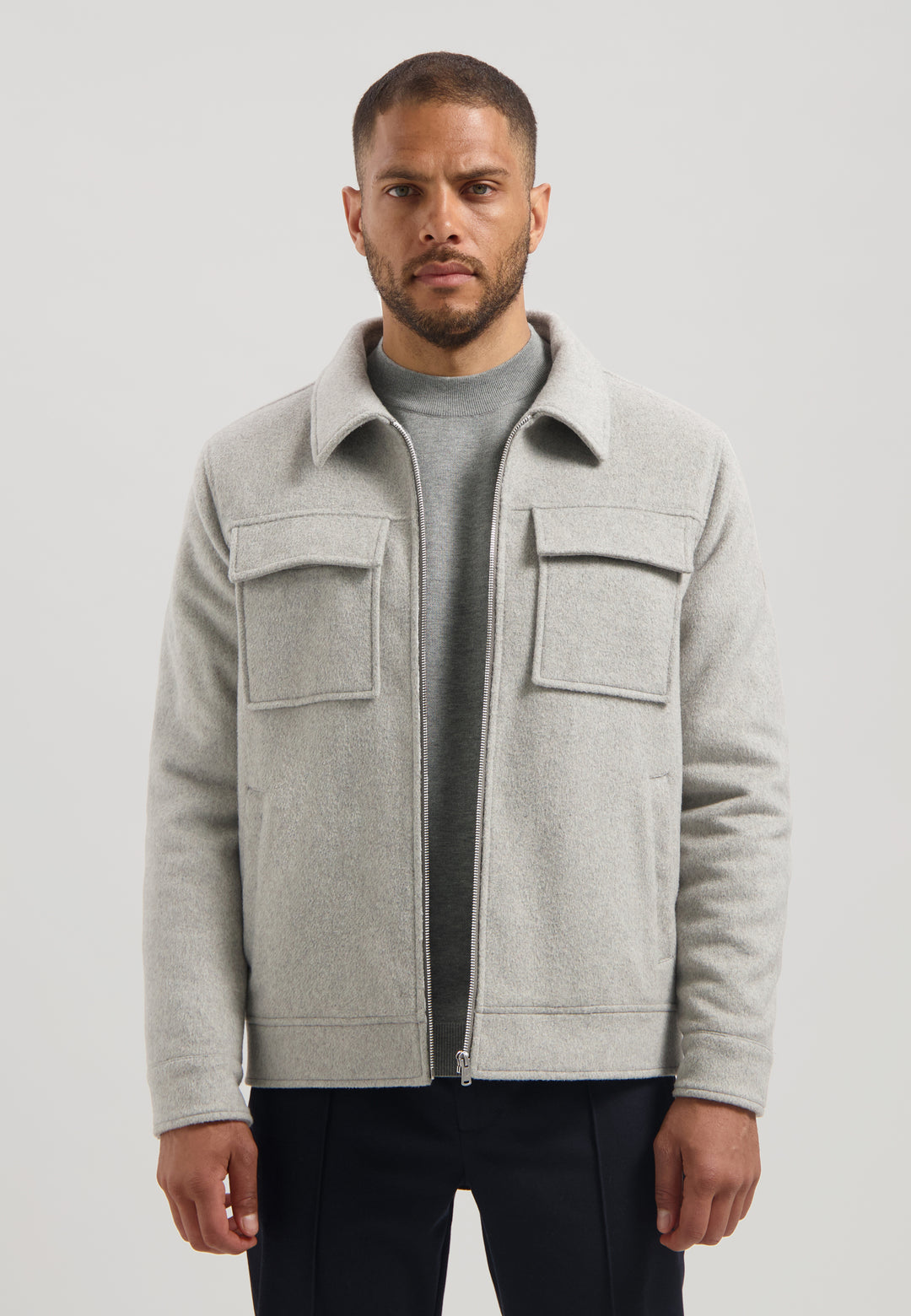 Dstrezzed Colton Wool Jacket in Ghost Grey | Buster McGee Daylesford