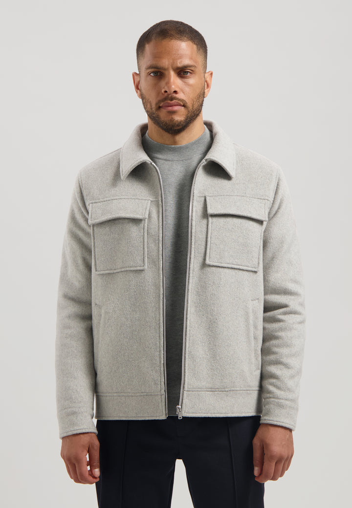 Dstrezzed Colton Wool Jacket in Ghost Grey | Buster McGee Daylesford