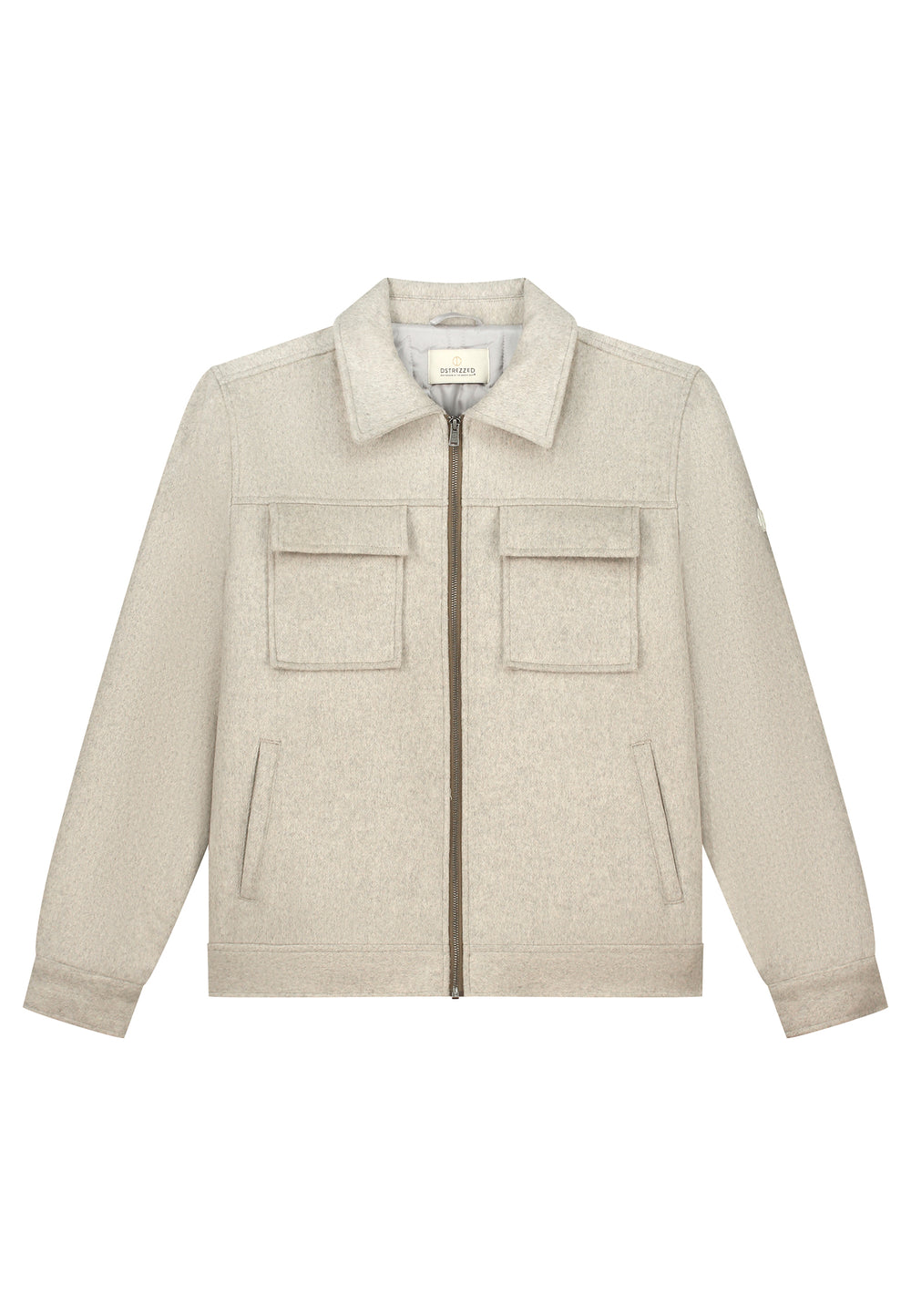 DSTREZZED Colton Wool Jacket in Silver Birch | Buster McGee