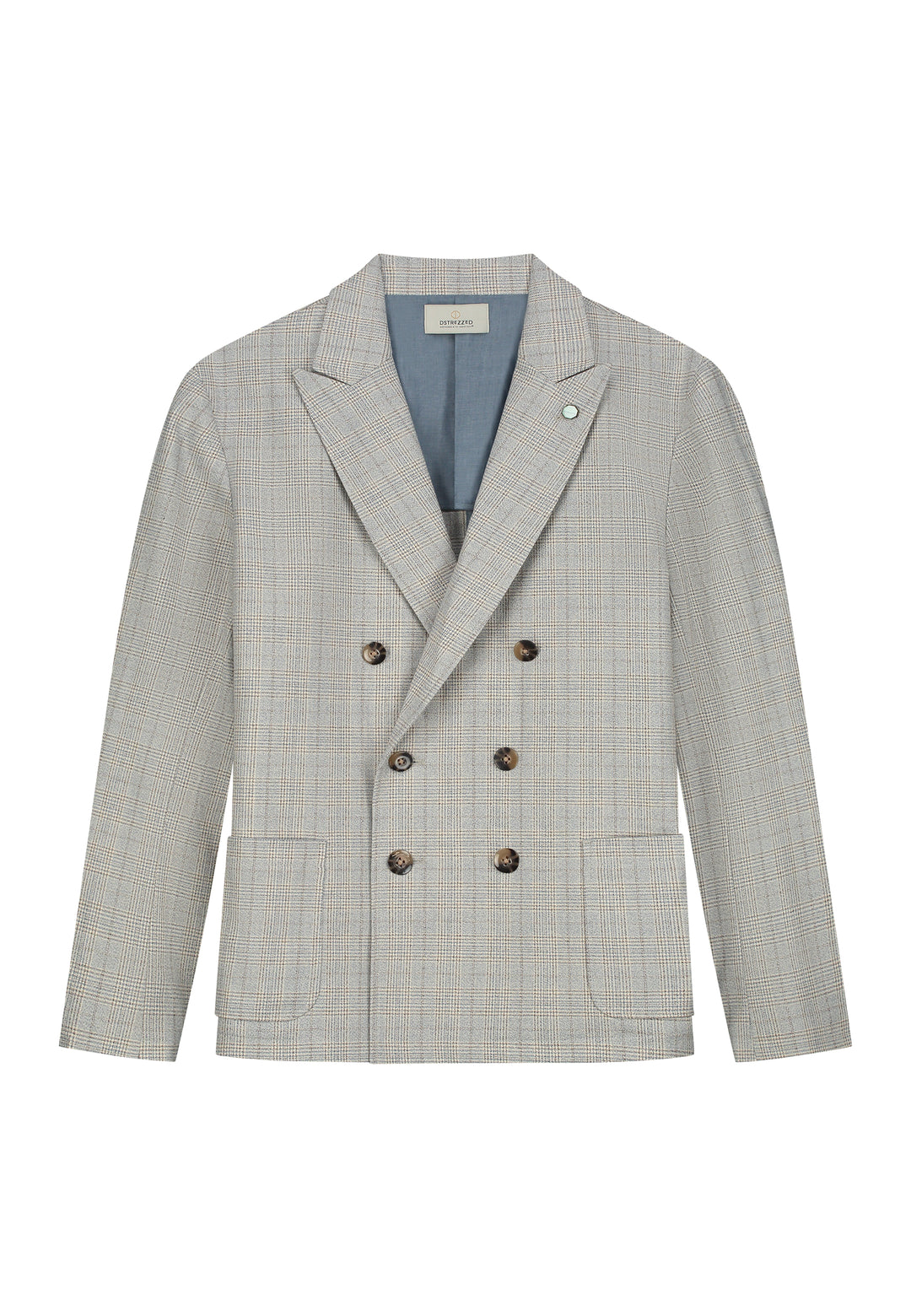 DSTREZZED Rhys Double Breasted Blazer in Aegean Blue | Buster McGee