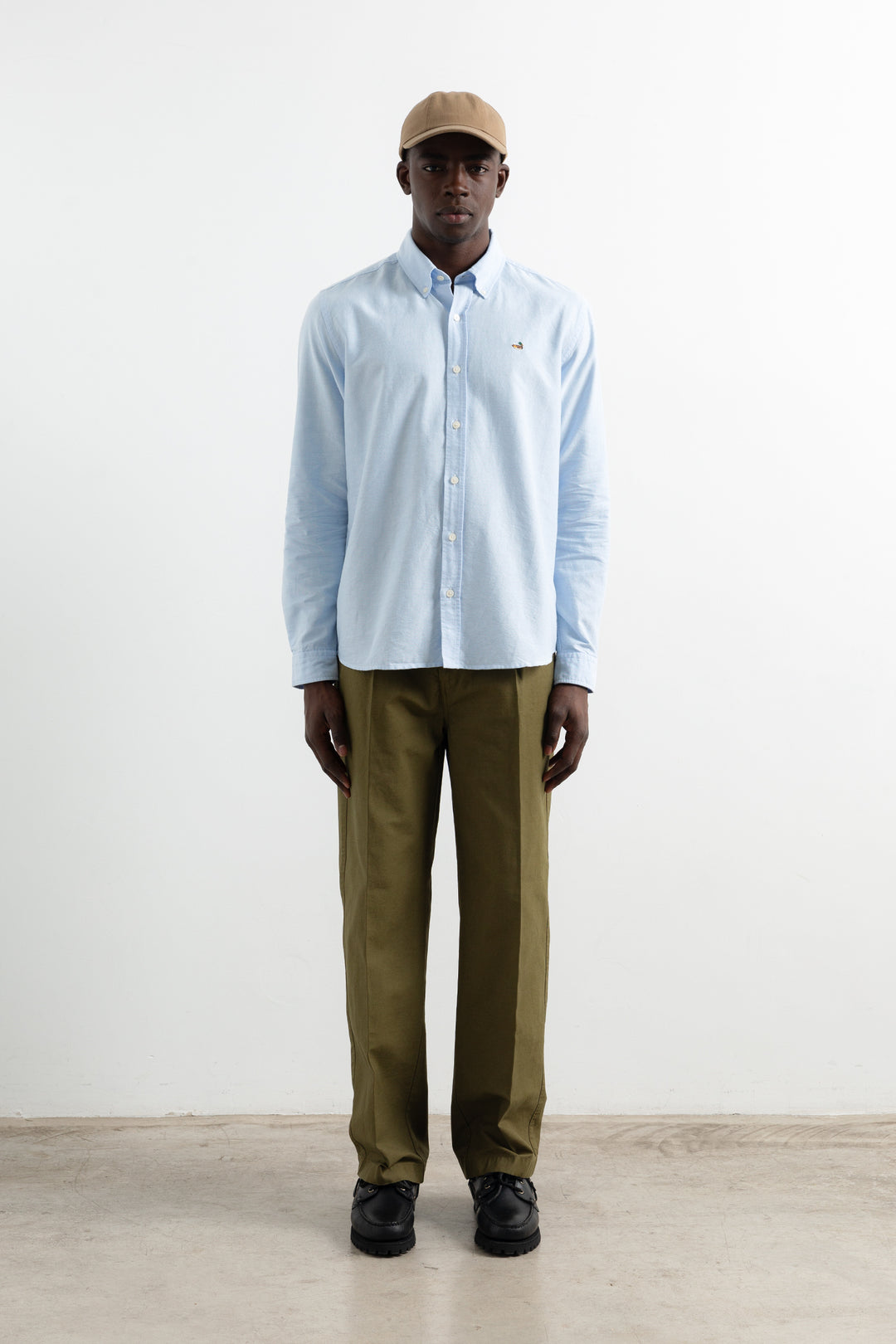 Edmmond Duck Shirt Oxford in Plain Light Blue