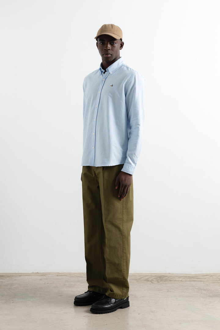 Edmmond Duck Shirt Oxford in Plain Light Blue