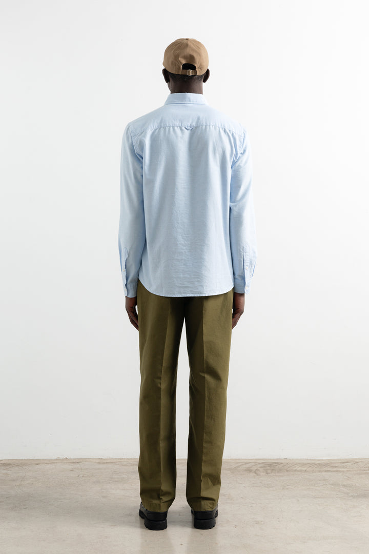 Edmmond Duck Shirt Oxford in Plain Light Blue