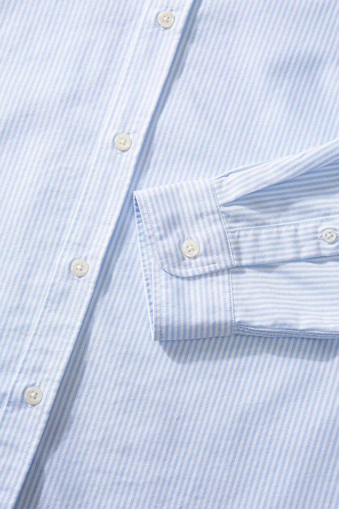 Edmmond Studios Duck Striped Shirt in Plain Light Blue | Buster McGee