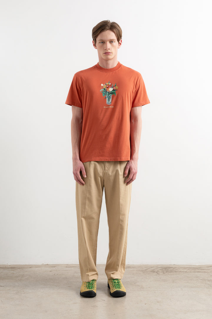 Edmmond Lush Printed Tee in Plain Brick