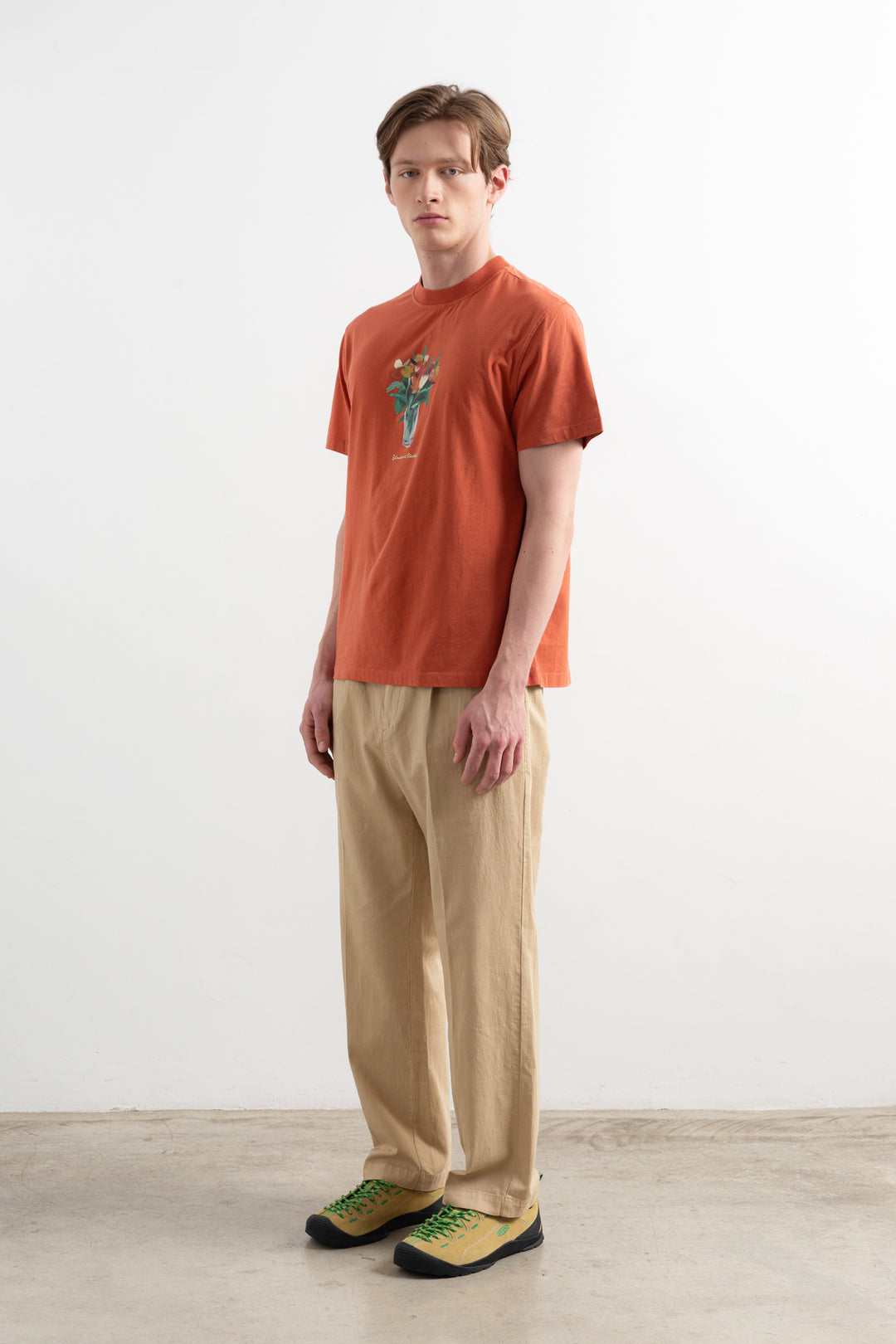 Edmmond Lush Printed Tee in Plain Brick