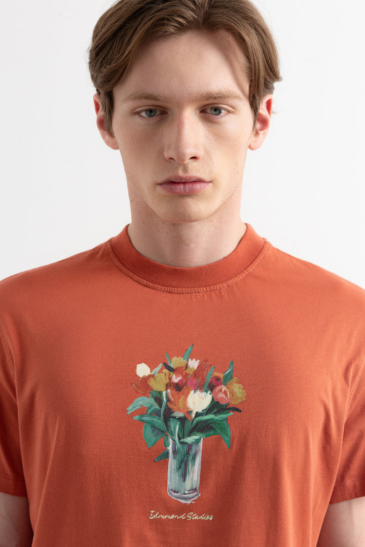 Edmmond Studios Lush Printed Tee in Plain Brick | Buster McGee