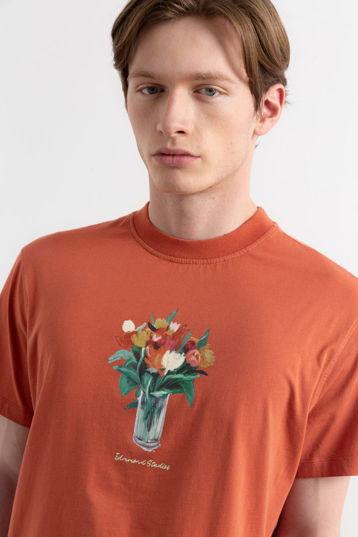 Edmmond Lush Printed Tee in Plain Brick