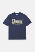 Edmmond Studios Domino Printed Tee in Plain Dark Blue | Buster McGee